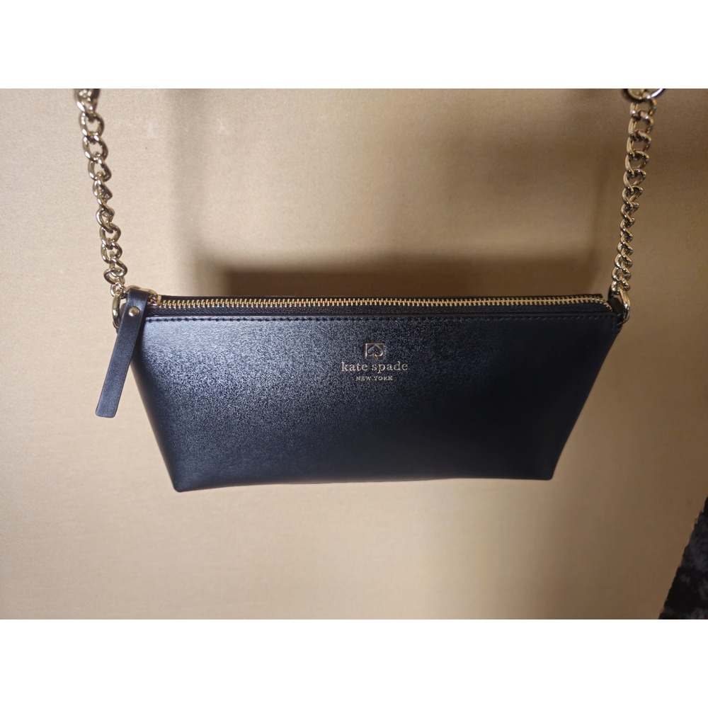 Kate Spade NY Sawyer St Small Black Crossbody Bag Gold Hardware Zip Chain Strap - Picture 12 of 13